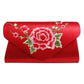 Evening Clutch Red Floral Envelope Bag Women