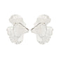 Studs Irregular Silver Folded Petal Flower Earrings