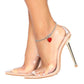 Anklet Silver Sparkling Love Red Heart Ankle Chain