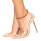 Anklet Gold Red Rhinestone Tennis Ankle Chain