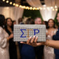 SGRHO Blue Gold Rhinestone Flap Snap Clutch Bag