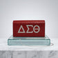 DST Red with Clear Rhinestone Flap Snap Clutch Bag