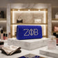 ZPB Blue and Clear Rhinestone Flap Snap Clutch Bag