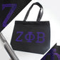 Zeta Phi Beta Rhinestone Black Canvas Tote