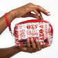 DST Red and Clear Graphic Print Makeup Pouch