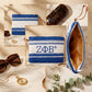 ZPB Faded Blue White Raffia Embroidered Pouch Bag