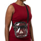 DST Black and Clear Greek Stadium Crossbody Bag