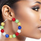 OES Sorority Multicolor 60mm Pearl Hoop Earrings
