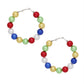 OES Sorority Multicolor 60mm Pearl Hoop Earrings