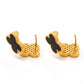 Black Clover Crystal Stud Earrings with Omega Back