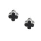 Black Clover Silver Stud Earrings with Omega Back