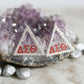 DST Delta Pyramid Greek Rhinestone Stud Earrings