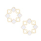 Stud Gold Clover Wreath White Earrings for Women