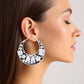 Hoop Fashion House Chic Black and Silver Earrings