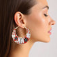 Hoop Fashion House Chic Red and Gold Earrings