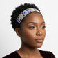 SGRHO Blue Gold Rhinestone Black Stretch Headband