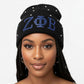 ZPB Sorority Pride Black Bling Winter Beanie Hat