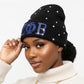 ZPB Sorority Pride Black Bling Winter Beanie Hat