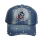 Hat Denim Afro Bling Baseball Cap for Women