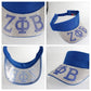 ZPB Blue Canvas Greek Rhinestone Brim Visor Hat