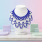 ZPB Cascading Blue White Pearl Collar Necklace
