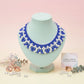 ZPB Blue and White Oval Pearl Collar Necklace