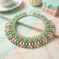 AKA Pink and Green Oval Pearl Collar Necklace