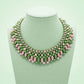 AKA Pink and Green Oval Pearl Collar Necklace
