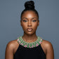 AKA Pink and Green Oval Pearl Collar Necklace