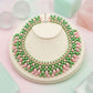 AKA Pink and Green Oval Pearl Collar Necklace