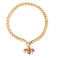 Multicolored Rhinestone Bee Toggle Necklace