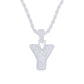 Y Rhinestone Silver Necklace