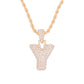 Y Rhinestone Gold Necklace