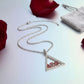 DST Delta Pyramid Greek Bling Pendant Necklace