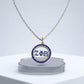 ZPB Rhinestone Circle Greek Pendant Chain Necklace