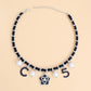 Silver Luxe Camellia Couture Black Charm Chain Necklace