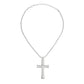 Necklace Silver Rope Chain Ridged Cross for Women