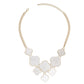 Bib Gold Chain Large Cream Quatrefoil Necklace