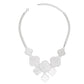 Bib Silver Chain Large White Quatrefoil Necklace