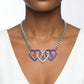 ZPB Blue and Clear Triple Heart Pendant Necklace