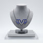 ZPB Blue and Clear Triple Heart Pendant Necklace