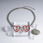 DST Red and Clear Triple Heart Pendant Necklace