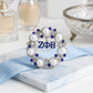 ZPB White Pearl Blue Rhinestone Wreath Brooch Pin