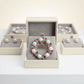 DST White Pearl Red Rhinestone Wreath Brooch Pin
