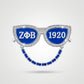 ZPB Blue 1920 Sunglasses Rhinestone Brooch Pin
