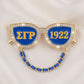 SGRHO Blue 1922 Sunglasses Rhinestone Brooch Pin