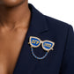 SGRHO Blue 1922 Sunglasses Rhinestone Brooch Pin