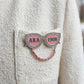 AKA Pink 1908 Sunglasses Rhinestone Brooch Pin
