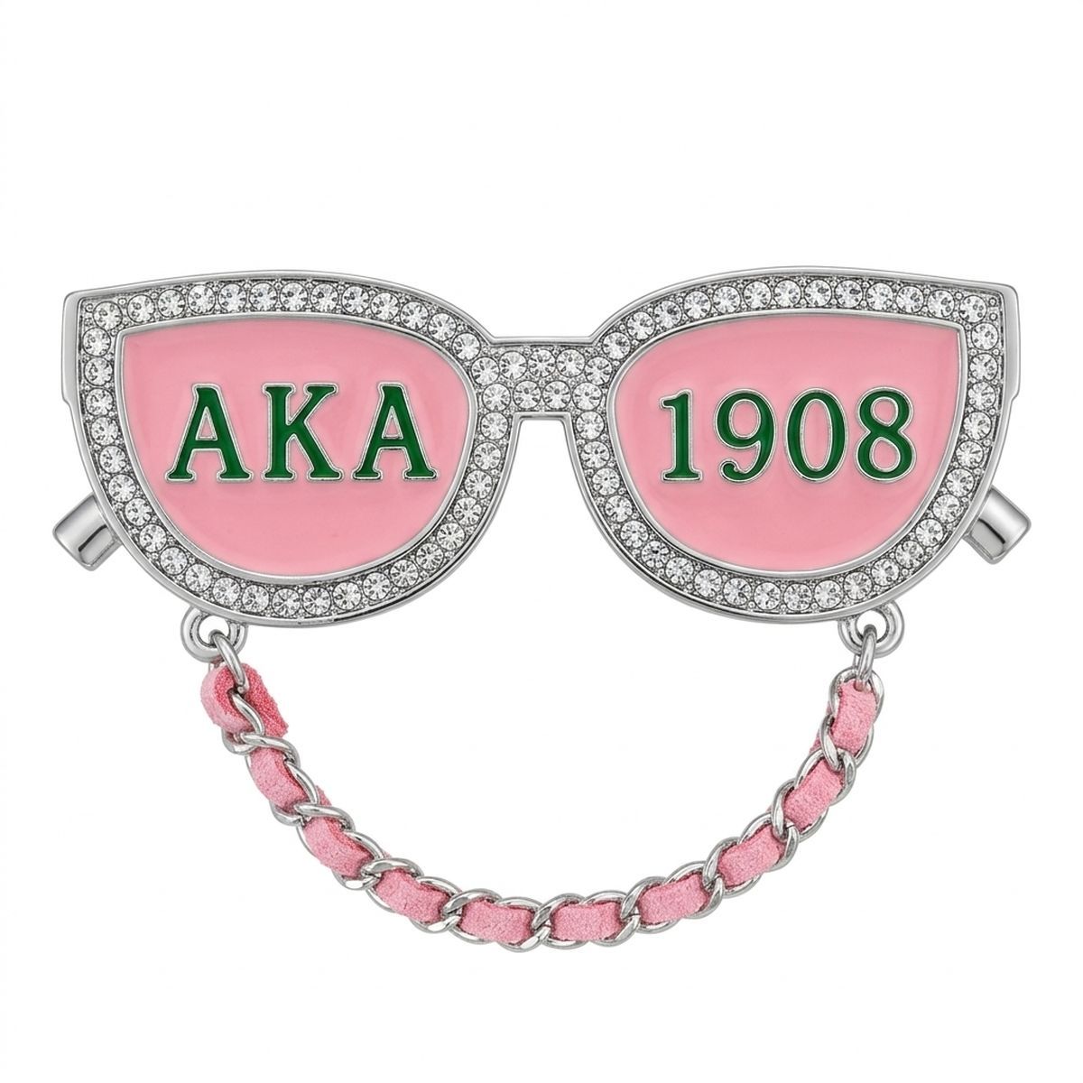 AKA Pink 1908 Sunglasses Rhinestone Brooch Pin