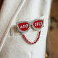 DST Red 1913 Sunglasses Rhinestone Brooch Pin